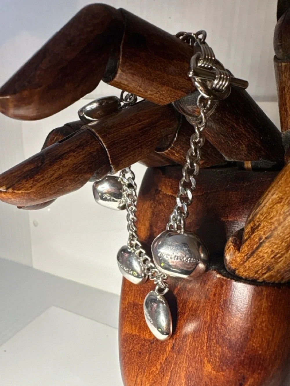 Vintage Cerruti Image Charm Bracelet Silver Tone Inspirational Words Toggle 7.5” - Picture 2 of 9